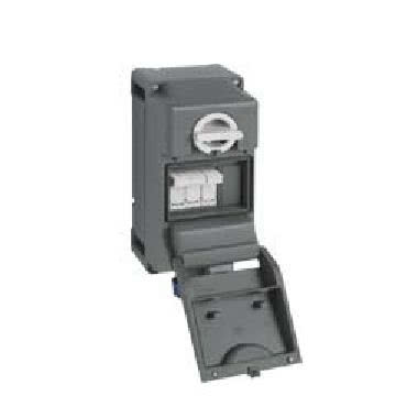 presa con interruttore di blocco, serie TM, 2 poli + PE, 6 h (blu), 16 A, 200 ÷ 250 V, portafusibile sezionabile 10 x 38 mm, con scatola base product photo Photo 01 3XL