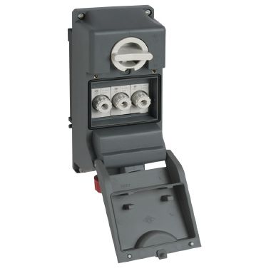 presa con interruttore di blocco, serie TM, 3 poli + N + PE, 6 h (rosso), 16 A, 200/346 ÷ 240/415 V, portafusibile E16, senza scatola base product photo Photo 01 3XL