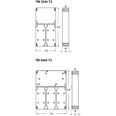 cassetta, serie TM, per 3 prese interbloccate serie TM senza scatola base product photo Photo 02 3XL