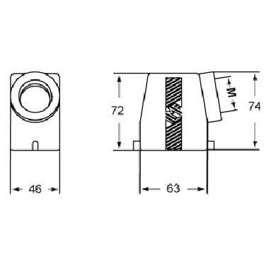 Custodia mobile, serie T-TYPE, con 2 piolini, ingresso cavo orizzontale M25, grandezza '44.27', alta product photo Photo 02 3XL