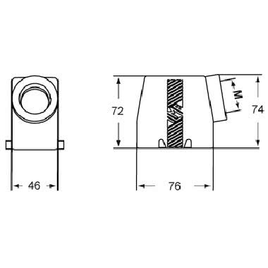 Custodia mobile, serie T-TYPE, con 4 piolini, ingresso cavo orizzontale M32, grandezza '57.27' product photo Photo 02 3XL