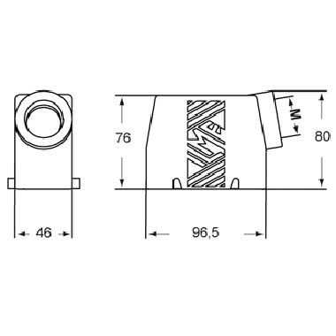 Custodia mobile, serie T-TYPE, con 4 piolini, ingresso cavo orizzontale M32, grandezza '77.27' product photo Photo 02 3XL