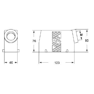 Custodia mobile, serie T-TYPE, con 4 piolini, ingresso cavo orizzontale M32, grandezza '104.27' product photo Photo 02 3XL