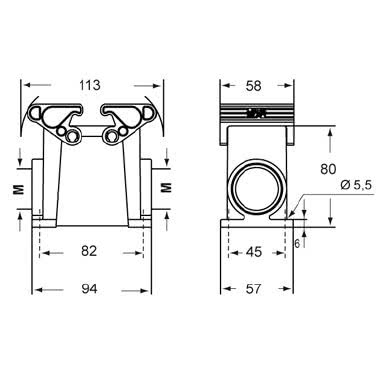 Custodia da parete, serie T-TYPE, con 2 leve, ingresso cavo M25, grandezza '57.27' product photo Photo 02 3XL