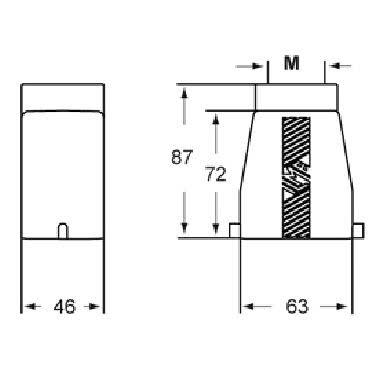 Custodia mobile, serie T-TYPE, con 2 piolini, ingresso cavo verticale M32, grandezza '44.27', alta product photo Photo 02 3XL
