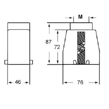 Custodia mobile, serie T-TYPE, con 4 piolini, ingresso cavo verticale M32, grandezza '57.27' product photo Photo 02 3XL