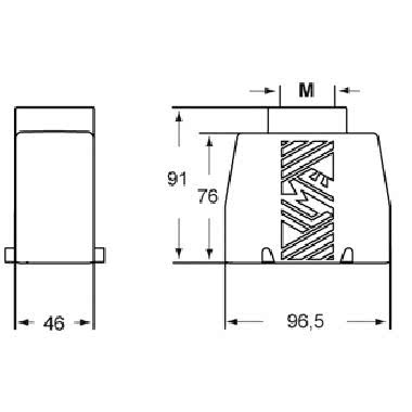 Custodia mobile, serie T-TYPE, con 4 piolini, ingresso cavo verticale M32, grandezza '77.27' product photo Photo 02 3XL