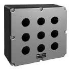 cassetta contenitrice per comandi e segnalazioni, serie AC, senza ingresso cavo, 9 fori per unit&agrave; diametro 30 mm, dimensioni esterne 230x205x102 mm product photo