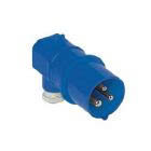 spina mobile, serie PLUSO, 2 poli + PE, 6 h (blu), 16 A, 200 ÷ 250 V, ad angolo product photo