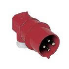 spina mobile, serie PLUSO, 3 poli + N + PE, 6 h (rosso), 32 A, 380 ÷ 415 V, ad angolo product photo
