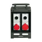 quadro da cantiere assemblato (ASC), serie Q, con 2 prese SQE, interruttore magnetotermico 16 A, potenza massima 3 kW product photo