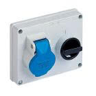 presa con interruttore di blocco, serie SQ, 2 poli + PE, 6 h (blu), 16 A, 200 ÷ 250 V, senza portafusibili product photo