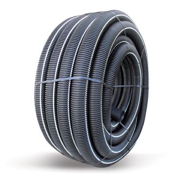Tubo corrugato a doppia parete per passaggio cavi di colore nero con banda grigia DN 40 product photo Photo 01 3XL