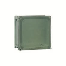 Cassetta stagna IP44 in poliestere con pareti lisce - Dimensioni: 285 x 190 x 185 - Coperchio trasparente product photo