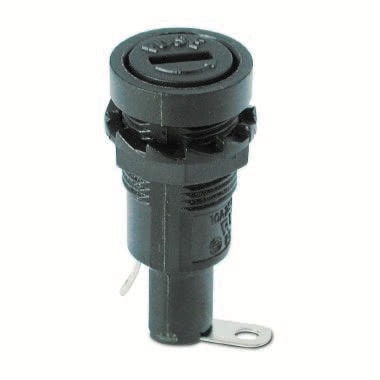 Portafusibile da pannello - Per fusibili 5 x 20 mm - Corrente = 10A - Tensione = 250V - Con omologazione UR e CSA product photo Photo 01 3XL