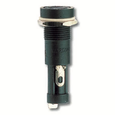 Portafusibile da pannello - Per fusibili 6,3 x 32 mm - Corrente = 15A - Tensione = 250V - Con omologazione UR e CSA product photo Photo 01 3XL