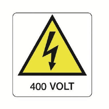 Cartello ''Tensione 380 Volt'', dimensioni: base triangolo 210 mm product photo Photo 01 3XL