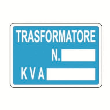 Cartello ''Trasformatore N.'', dimensioni: 350 x 150 mm product photo Photo 01 3XL