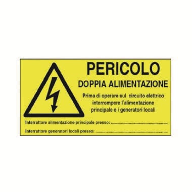 Cartello: Pericolo doppia alimentazione product photo Photo 01 3XL