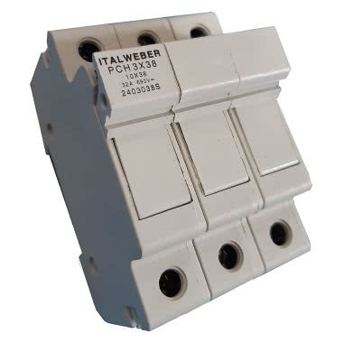 Portafusibili per fusibili 10,3 x 38 mm - Modello: PCH - Tipo: tripolare - Corrente = 32A - Tensione = 690V AC product photo Photo 01 3XL