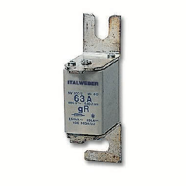 Fusibile fissaggio a bullone - Interasse: 80 mm - Tipo: NHL-00 - Curva: gR extrarapida - Corrente = 63A - Tensione = 690V product photo Photo 01 3XL