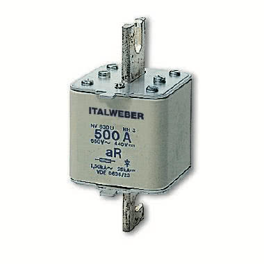 Fusibile fissaggio a bullone - Interasse: 110 mm - Tipo: NHL-2 - Curva: aR extrarapida - Corrente = 400A - Tensione = 690V product photo Photo 01 3XL