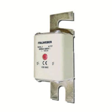 Fusibile a coltello NHL-2 - Tipo: speciale con interasse di fissaggio 110 mm - Curva: gG - Corrente = 250A - Tensione = 500V product photo Photo 01 3XL