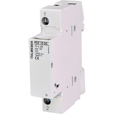 Portafusibili per fusibili 10,3 x 38 mm - Modello: PCF - Tipo: unipolare - Corrente = 25A - Tensione = 1000V DC product photo Photo 01 3XL