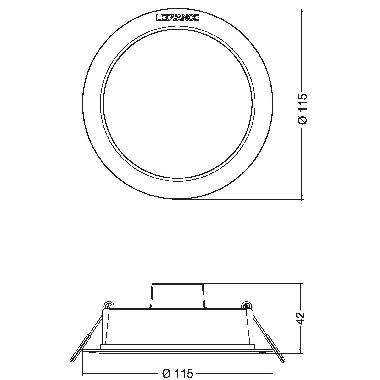 DOWNLIGHT IP44 DN 115 8W 840 WT product photo Photo 02 3XL