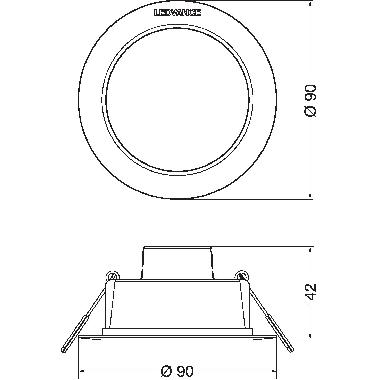 DOWNLIGHT IP44 DN 90 4W 830 WT product photo Photo 02 3XL
