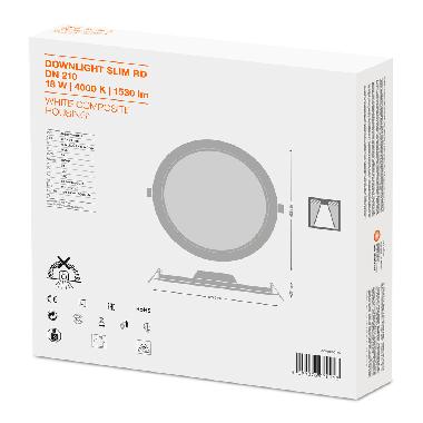 DOWNLIGHT SLIM ROUND 210 18 W 4000 K WT product photo Photo 02 3XL