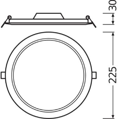 DOWNLIGHT SLIM ROUND 210 18 W 6500 K WT product photo Photo 03 3XL