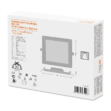 DOWNLIGHT SLIM SQUARE 155 12 W 4000 K WT product photo Photo 02 3XL