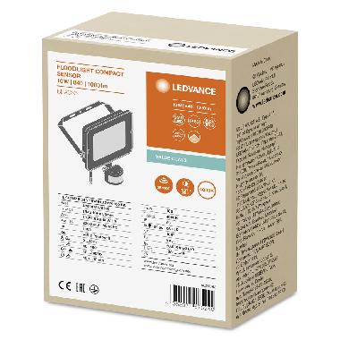 FLOODLIGHT COMPACT SENSOR 10W 840 SYM 100 BK product photo Photo 02 3XL