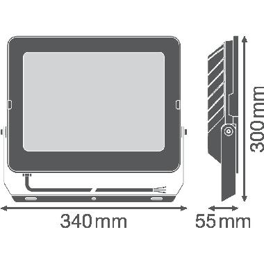 FLOODLIGHT COMPACT 180W 830 SYM 100 BK product photo Photo 03 3XL