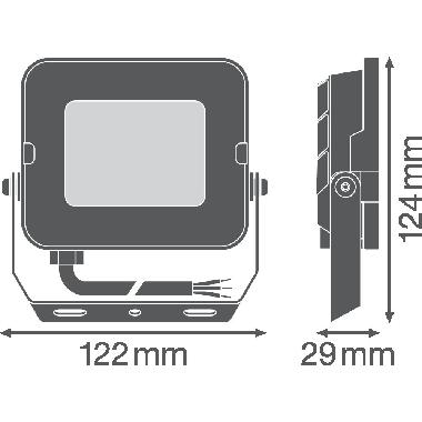 FLOODLIGHT COMPACT 20W 830 SYM 100 BK product photo Photo 03 3XL