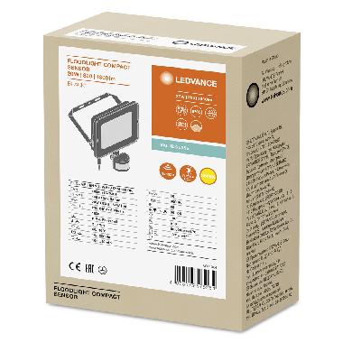 FLOODLIGHT COMPACT SENSOR 20W 830 SYM 100 BK product photo Photo 02 3XL