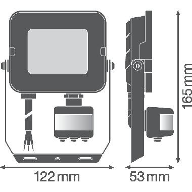 FLOODLIGHT COMPACT SENSOR 20W 840 SYM 100 BK product photo Photo 03 3XL