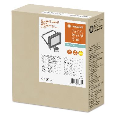 FLOODLIGHT COMPACT SENSOR 50W 830 SYM 100 BK product photo Photo 02 3XL