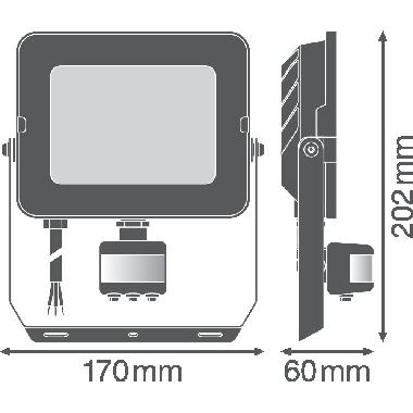 FLOODLIGHT COMPACT SENSOR 50W 830 SYM 100 BK product photo Photo 03 3XL