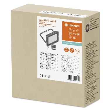 FLOODLIGHT COMPACT SENSOR 50W 840 SYM 100 BK product photo Photo 02 3XL