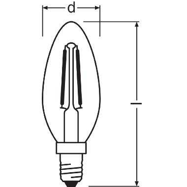 LED CLASSIC B P 2.5W 827 Clear E14 product photo Photo 03 3XL