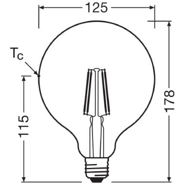 LED CLASSIC GLOBE P 7W 827 Clear E27 product photo Photo 03 3XL