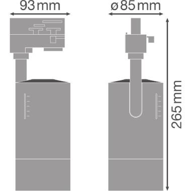 TRACKLIGHT SPOT ZOOM DIM D85 25 W 3000 K 97R BK product photo Photo 03 3XL
