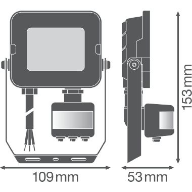 Floodlight Compact Sensor 10W 840 Sym 100 Bk product photo Photo 03 3XL