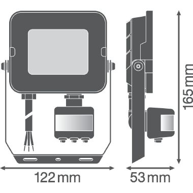 Floodlight Compact Sensor 20W 840 Sym 100 Bk product photo Photo 03 3XL
