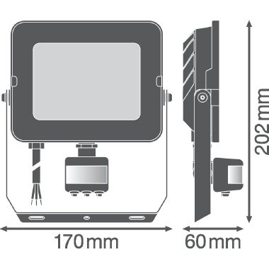 Floodlight Compact Sensor 50W 840 Sym 100 Bk product photo Photo 03 3XL