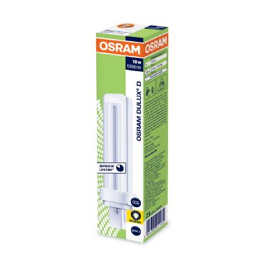OSRAM DULUX® D / Lampada fluorescente compatta, senza alimentatore integrato: G24d-2, 18 W, LUMILUX INTERNA, 2700 K product photo Photo 02 3XL
