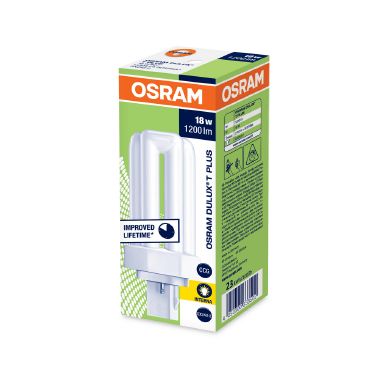 OSRAM DULUX® T PLUS / Lampada fluorescente compatta, senza alimentatore integrato: GX24d-2, 18 W, LUMILUX INTERNA, 2700 K product photo Photo 02 3XL