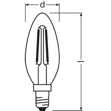 PARATHOM&reg; Retrofit CLASSIC B 25 2.5 W/2700K E14 product photo Photo 02 3XL